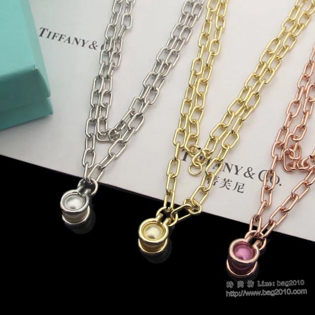 Tiffany飾品 蒂芙尼女士專櫃爆款T系列項鏈手鏈耳環套裝 Tiffany鏈環項鏈手鏈耳環套裝  zgt1650